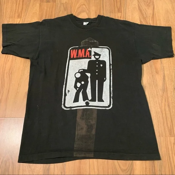 Vintage 1994 Pearl Jam W.M.A. Police Vitalogy Concert T-Shirt Single Stitch Tee - Picture 1 of 7